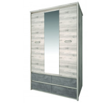 Трехстворчатый шкаф для одежды с зеркалом Джаз 3DG4S Z оникс