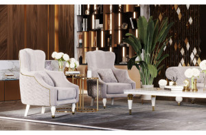 Кресло Прадо (велюр серо-бежевый)