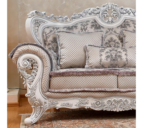 Диван Лорд (белый,серебро)