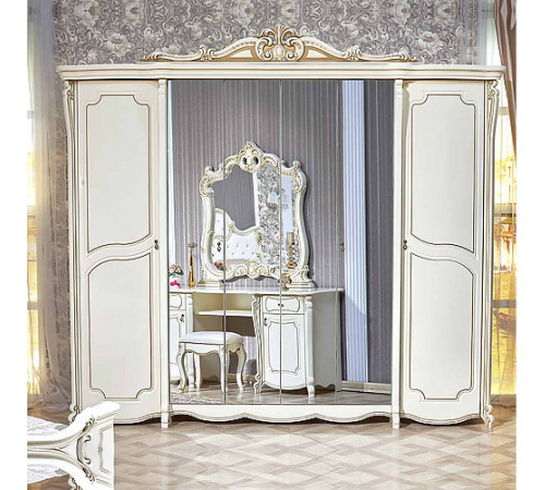 Шкаф 6-х дверный Лорена (крем)