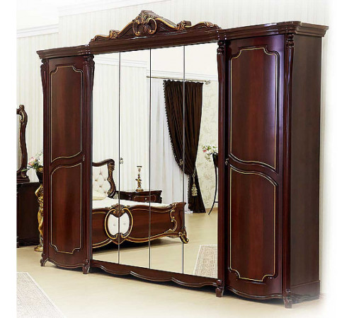 Шкаф 6-х дверный Лорена (темный орех)