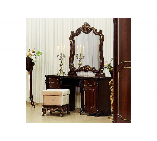 Туалетный столик с зеркалом Лорена (темный орех)