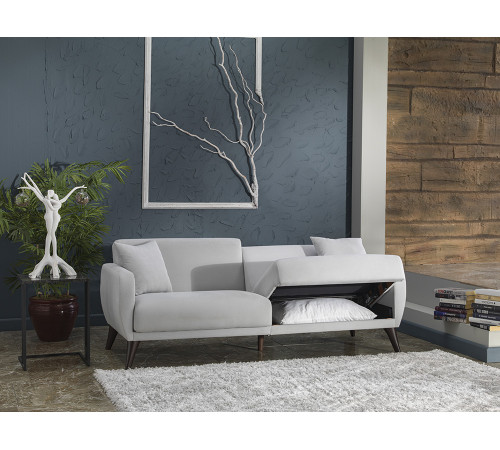 Трехместный Диван-кровать Flexy Флекси (светло-серый)