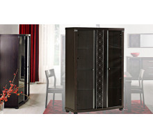 Двухстворчатый шкаф витрина в гостиную Мира MIRA-01 венге