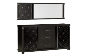 Прямоугольное настенное зеркало в гостиную Мира MIRA-10 венге