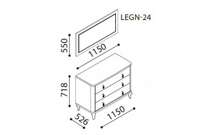 Зеркало для туалетного столика Легенда (Legenda) LEGN-24