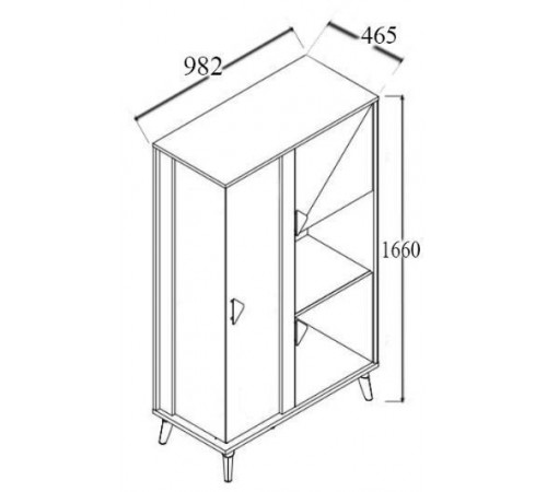 Двустворчатый шкаф витрина для посуды Лорен (Loren) LORE-13