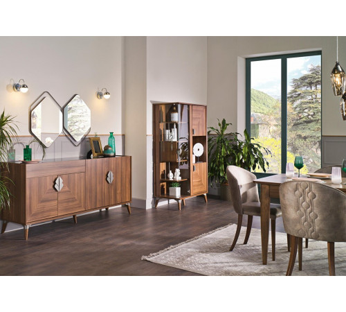 Двустворчатый шкаф витрина для посуды Лорен (Loren) LORE-13