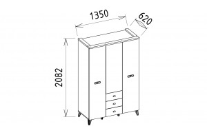 Трехдверный шкаф Менти (Menty) MENTY-21 Трехдверный шкаф Менти (Menty) MENTY-21