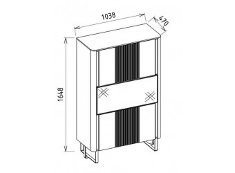 Витрина двухдверная Миранте (Mirante) MINT-13