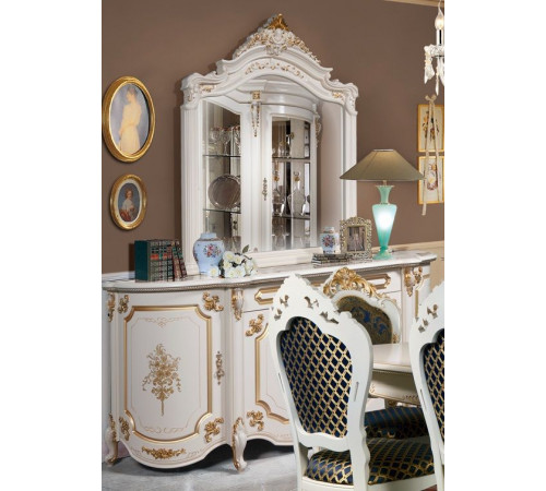 Комод для посуды с зеркалом Элиана (беж)