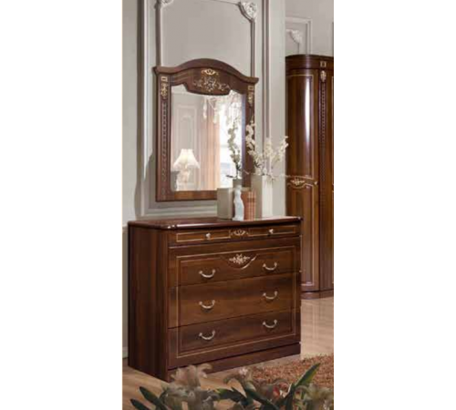 Комод для белья с зеркалом Сорренто (орех)