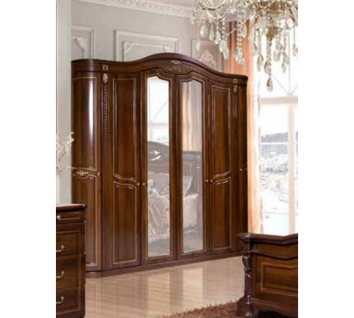 Шестистворчатый шкаф для одежды Сорренто (орех)