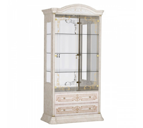Шкаф-витрина двухдверная Роза (беж)