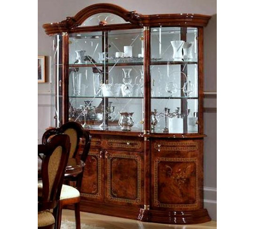 Шкаф-витрина четырехдверный Роза (орех)