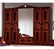 Шестистворчатый шкаф для одежды Роза (могано)