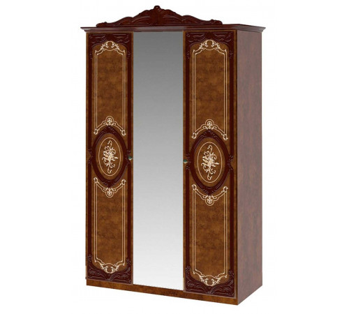 Трехстворчатый шкаф для одежды Роза (орех)
