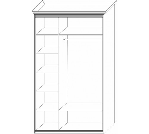 Шкаф 3-х дверный зеркальный Неаполь Ясень анкор светлый (патина "серебро")