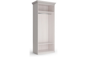 Шкаф 2-х дверный зеркальный Неаполь Ясень анкор светлый (патина "серебро")