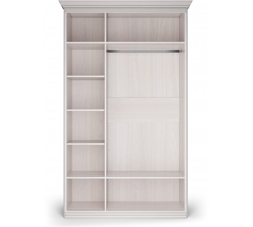 Шкаф 3-х дверный зеркальный Неаполь Ясень анкор светлый (патина "серебро")