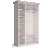 Спальня Неаполь Ясень анкор светлый (патина "серебро") экокожа «polo» белая.