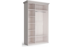 Спальня Неаполь Ясень анкор светлый (патина "серебро") экокожа «polo» белая.