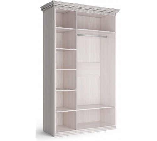 Шкаф 3-х дверный зеркальный Неаполь Ясень анкор светлый (патина "серебро")