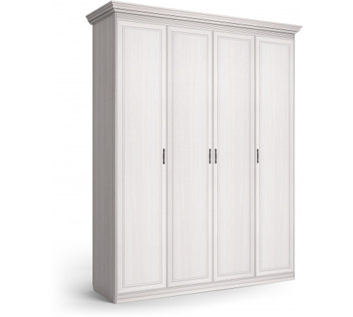 Шкаф 4-х дверный Неаполь Ясень анкор светлый (патина "серебро")