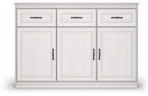 Большой комод Неаполь Ясень анкор светлый (патина "серебро")