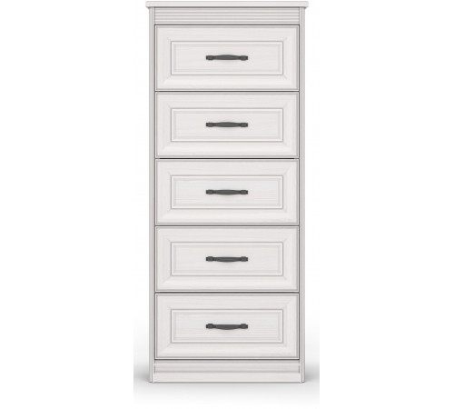 Комод Высокий Неаполь Ясень анкор светлый (патина "серебро")