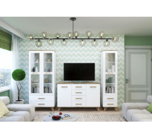 Гостиная Вега Скандинавия 2 (глянец, белый + дуб каньон)