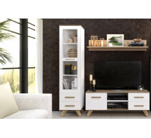 Гостиная Вега Скандинавия 2 (глянец, белый + дуб каньон)