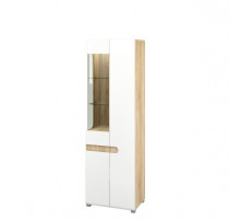 Двухстворчатый шкаф витрина для посуды в гостиную Леонардо МН-026-01 белый правый