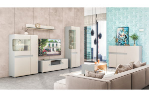 Модульная мебель для гостиной Леонардо белый глянец композиция