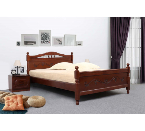 Кровать Людмила-17 орех светлый с патиной