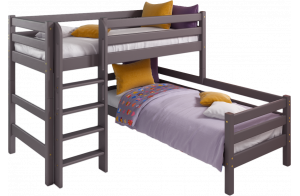 Кровать Соня Лаванда угловая вариант 7 с прямой лестницей