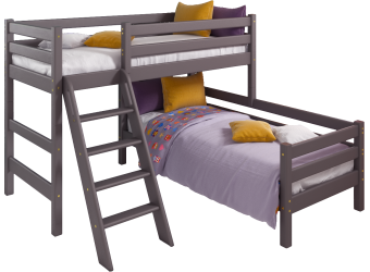 Кровать Соня Лаванда угловая вариант 8 с наклонной лестницей