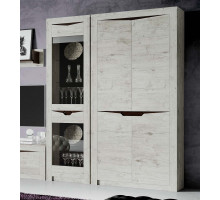 Шкаф-витрина Соренто двухдверный дуб бонифаций