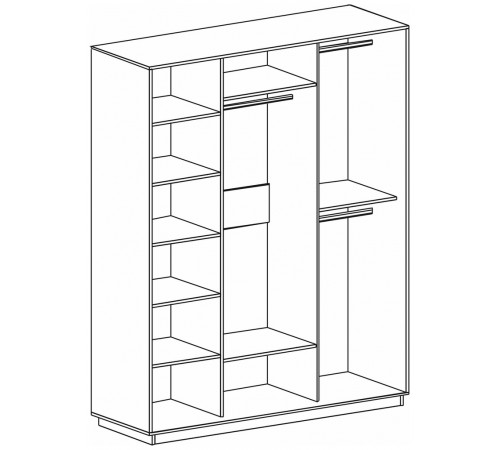 Шкаф-купе для одежды Леон-2 («Лондон») широкий
