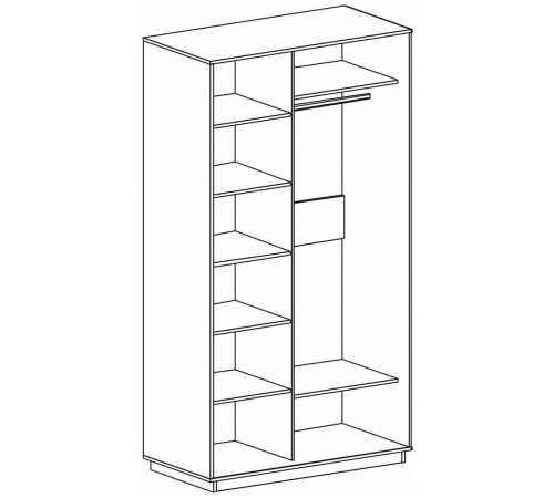 Шкаф-купе для одежды Леон-2 («Прага») узкий