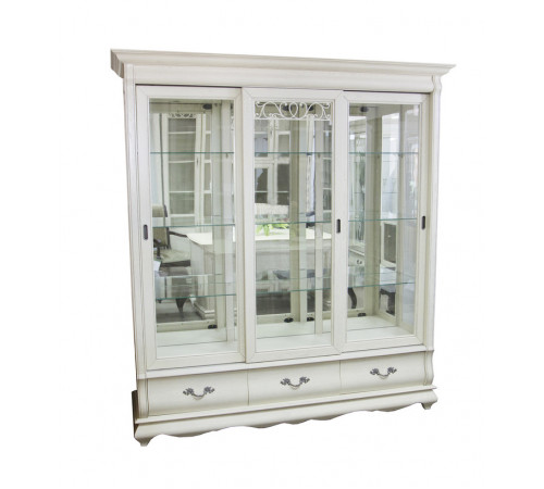 Шкаф с витриной Оскар ММ-210-03 (белая эмаль+пт)