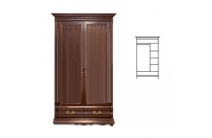 Шкаф для одежды Оскар ММ-216-01/02Б (орех)
