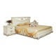 Кровать двойная Алези с низким изножьем (слоновая кость с золочением)