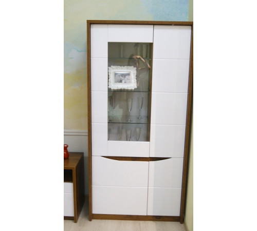 Шкаф-витрина Монако П510.05 (дуб саттер/белый глянец)