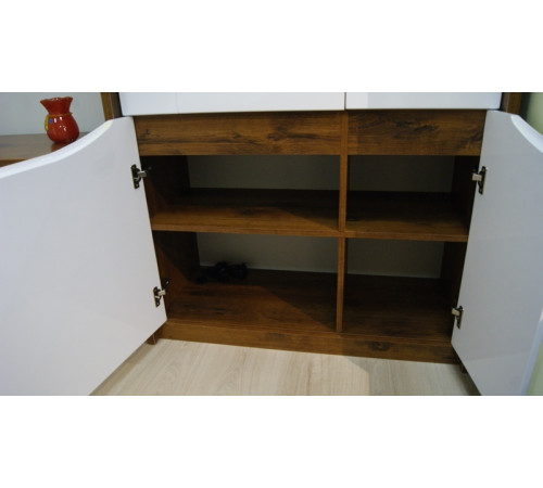 Шкаф-витрина Монако П510.05 (дуб саттер/белый глянец)