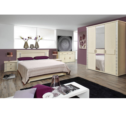 Кровать двойная «Тунис» П344.05 (слоновая кость с серебром)