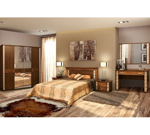 Кровать двойная «Тунис» П344.05 (венге с золочением)