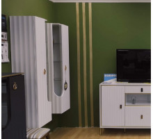 Шкаф-витрина навесной Лоренсо МН-043-02/03 белый Распродажа с экспозиции