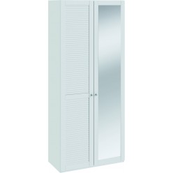 Шкаф для одежды с 1-ой глухой и 1-ой зеркальной «Ривьера» (Белый) СМ 241.22.002L