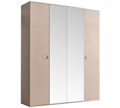Четырехстворчатый шкаф для одежды с зеркалом Rimini РМШ1/4 (латте)